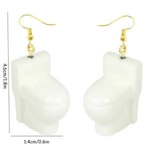 NIB Toilet Bowl Charm Earrings